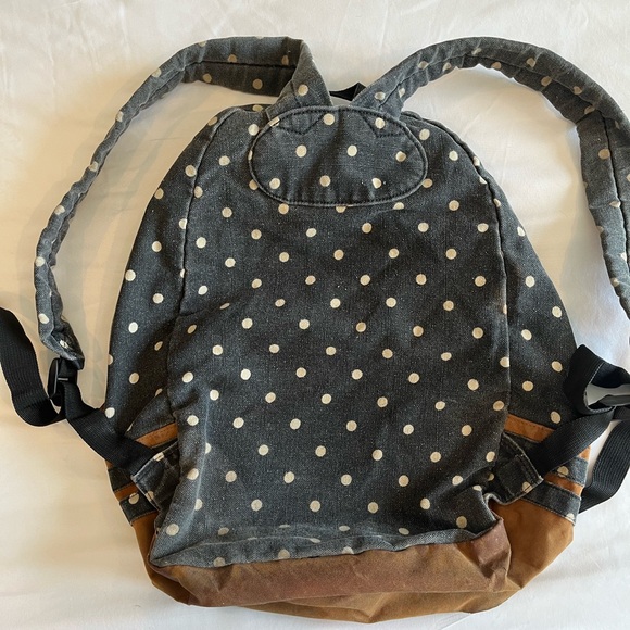 Denim Polka Dot Backpack, Great Condition - Picture 3 of 5
